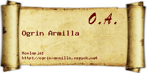Ogrin Armilla névjegykártya